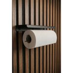 Mee Wall Art Minimal Duvar-Ahşap Tipi Kağıt Havluluk – 2 mm Paslanmaz Metal - Siyah - 28 x 6
