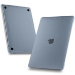 MEEgoodo MacBook Air 13 inç Kılıf 2021 2020 2019 2018 Sürüm, Mat Kapak Fit Model A2337 M1 A2179 A1932, Yumuşak Plastik Dizüstü Sert Kabuk TPU Klavye ve Web Kamerası Kapağı ve OTG Adaptörü, Haze Blue