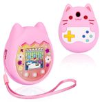 Meetikar Tamagotchi Pix Sanal Evcil Hayvan Oyun Makinesi ile Uyumlu Silikon Kapak, Parmak Kordonlu Tamagotchi Pix için Koruyucu Kılıf, Tomagatchie Giga Pet Mini Oyuncak için Yumuşak Kapak (Pembe)