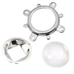 MEETOOT 1 Set 120 Derece 44 mm Lens + 50 mm Reflektör Kollimatör Taban Muhafazası + 20W-100W LED Işık Lamba Lensleri için Sabit Braket LED Reflektör Bardak Kiti