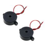 MEETOOT 2 ADET Elektronik Buzzer Alarm DC 3-24V Siyah Aktif Piezo Buzzer Araba Tuning ve DIY Elektronik Hatırlatma Projesi için