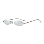 MEETSUN Vintage Oval Güneş Gözlüğü Küçük Metal Çerçeve Tasarımcı Gotik Gözlük, C8-şerit-şerit, Small