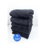 Mef Collection Boya Tutmaz Mikrofiber Kuaför Havlusu 6'lı Siyah 50x90 cm | Saç Açıcıya Dayanıklı