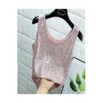 Mefa basic Rose Parlak Payetli Bluz
