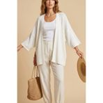 mefru Kadın Oversize Dökümlü Yarım Kol Basic Hırka
