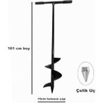 Mefsa Teknik Toprak Burgusu 15 cm – Sabit Kollu – Dayanıklı Çelik – Bahçe ve Tarım Için Manuel Toprak Delme Aparatı