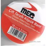 MEG ÇİFT TARAFLI KÖPÜK BANT POŞETLİ 18MM*2M