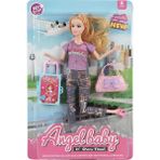 MEGA Angelbaby Seyahat Bebekleri Seri 2 Happy Yazılı Tişörtlü