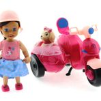 Mega Cute Doll Mini Bebek Ve Köpekli Mor Motorsiklet