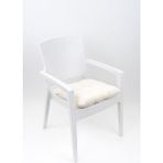 Mega Krem Sandalye Minderi 45X45 Özel Dikişli Bağcıklı - 45 x 45 cm