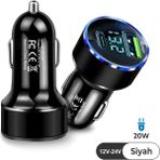 Mega Oto Market Siyah Araç Içi USB 3.0 Type C 20W Soketli Çakmaklık Güç Adaptörü Tüm Cihazlar 12V-24V - Gri