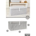 Mega Plus Kutu Hurç, Yorgan Yastık Çarşaf Dolapiçi Düzenleyici Mukavva Destekli (70X40CM) 1 Adet Gri - 70 x 40 x 30 cm