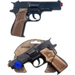 Mega Siyah Gonher Metal Revolver 8'li Kapsül Patlatan Gerçekçi Oyuncak Silah