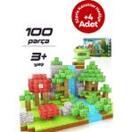 Megacraft Manyetik Yapı Blokları 100 Parça – Çocuklar Için Renkli Oyuncak Seti Kitapçık Çanta