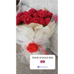 Megahan Butik Buket şal 90 cm Battaniye,sevgililer günü,hediyelik - Beyaz - 100 x 100 cm