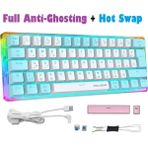 Megalodon Rgb Oyuncu Klavyesi Mx-1 Mekanik Gaming Blue Switch Klavye Türkçe Q Beyaz Mini Klavye - Beyaz - Mavi