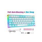 MEGALODON Rgb Oyuncu Klavyesi MX-1 Mekanik Gaming Blue Switch Klavye Türkçe Q Beyaz Mini Klavye