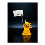 Megart Pikachu Figürlü Not Tutucu - Pokemon Temalı Masa Üstü Aksesuarı Metal Kıskaç Notluk