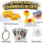 MegaSepet 8’li Sihirbazlık Seti (Kibrit, Defter, Halka, Kupa, Ip, 3’lü Kart) - Renkli