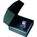 Megass Dekor Flok Yeşil Renk 5x5 cm Işıklı Tırnaklı Yüzük Kutusu