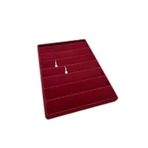 MeGass Dekor Saray Bosna Model Süet Kumaş Bordo Renk 34/24 Cm Kademeli Çekmece Içi Küpe Standı