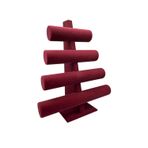 Megass Dekor Süet Kumaş Bordo Renk Dört Kademeli 38/34 Cm Bileklik-Saat Sergileme Standı