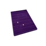 Megass Dekor Süet Kumaş Mor Renk 34/24 Cm Kademeli Çekmece Içi Küpe Standı