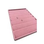 MeGass Dekor Yerli Üretim Saray Bosna Model Süet Kumaş Pembe Renk 34/24 Cm Kademeli Çekmece İçi Küpe Standı
