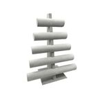 Megass Dekor Yerli Üretim Süet Kumaş Gri Renk Beş Kademeli 45/34 Cm Bileklik-Saat Sergileme Standı