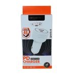 Megatech T05-M40 Beyaz 40W PD-USB Araç Çakmaklık Şarj Başlığı Hızlı Şarj