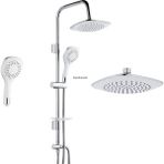 MegaVitrin Tema Rain Pratik Bianco 5+1 Fonksiyonlu Sürgülü Duş Seti - Krom Kaplama Paslanmaz Boru
