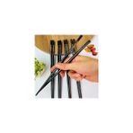 Megaw Özel Siyah Desenli 5 Çift Bambu Chopstick Çin Çubuğu