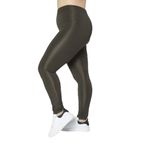 MEGFİT Megfit Yüksek Bel Haki Renk Büyük Beden Disco Tayt Yeşil 4XL