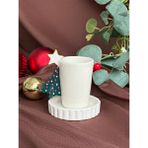Megg Decor Çam Ağacı ve Yıldız Detaylı Fincan - Yeşil - Beyaz