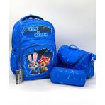 MegiHero Erkek Çocuk Ilk Okul Çantası 3'lü Set Ilkokul Çantası Siyah Karakter Desenli Takım - 42x31x18 - --Mavi