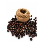 Megslife 100 Gr Koyu Kahverengi Ahşap Boncuk Seti 10 mm Yaklaşık 240 Adet + Jüt İp El İşi Takı Yapım Malzemesi Satış: