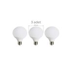 megüsa 15watt A Enerji G95 Led Glop Ampul 3 ADET E27 Duylu 6500kelvin Beyaz Işık 1350lümenn