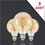 Megüsa Rustik LED Ampül E27 Duy G95 Glop Model 3 Adet 4 Watt SAFSAF3ADET, One Size - Amber - 1 - 10 W