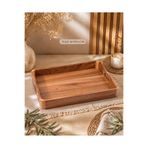 MEHAY HOME Akasya Dikdörtgen Çay Kahve Servis Lüx Sunum Tepsi 40CM
