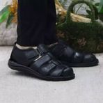 Mehmet Mete 102 Siyah Kale Comfort Hakiki Deri Erkek Sandalet