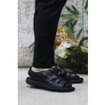 Mehmet Mete 106 Siyah Kale Comfort Hakiki Deri Erkek Sandalet