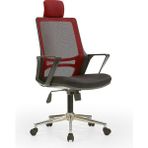 Mehmet Yaren Büro Arya1 Bilgisayar Koltuğu - Ofis - Müdür - Büro - Çalışma Sandalyesi Bordo Siyah Renk Krom Ayaklı - Bordo - Siyah