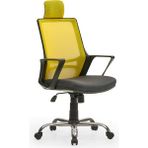 Mehmet Yaren Büro Arya2 Bilgisayar Koltuğu - Ofis - Müdür - Büro - Çalışma Sandalyesi Sarı Siyah Renk Krom Ayaklı - Sarı - Siyah