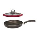 Mehtap 24 cm Kırmızı Silikon Kapaklı Teflon Tava