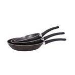 Mehtap 3 Parça 24-26-28 cm Gri Granit Tava Seti