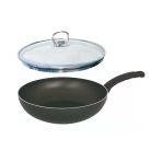 Mehtap Teflon Wok Tava - 24 Cm Cam Kapaklı