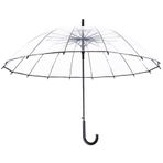 Meichoon Yağmur Düğün için Temizle Şemsiye 16 Kaburga Büyük Boy Windproof Otomatik Açık See Through Seyahat Essentials, Siyah 1 Paket, Kompakt