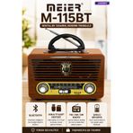 Meier M-115 Bt Bluetooth Radyo VINTAGE RETRO RADYO ŞARLI ve PİLLİ