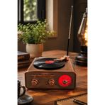 Meier Md-1217Bt Kahverengi Nostaljik Görünümlü Bluetooth Hoparlör Ve 3 Bantlı Şarjlı Radyo