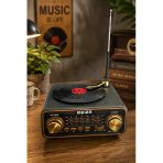 Meier Md-1320Bt Siyah Nostaljik Görünümlü Bluetooth Hoparlör Ve 3 Bantlı Şarjlı Radyo